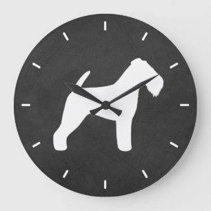 Welsh Terrier Silhouette Große Wanduhr