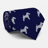 Welsh Terrier Silhouetten Muster| Hund Lover's Krawatte (Gerollt)