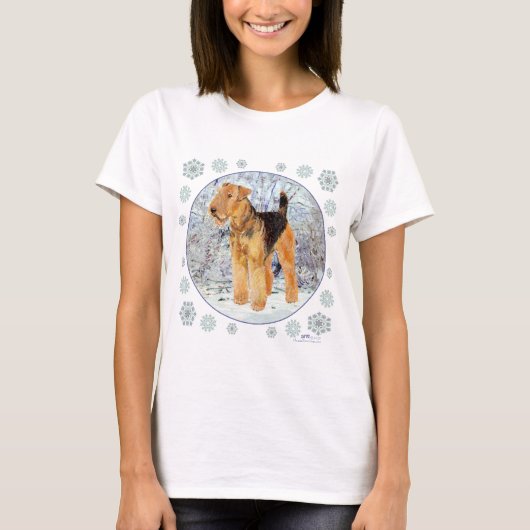 Welsh Terrier Snowflakes T-Shirt (Vorderseite)