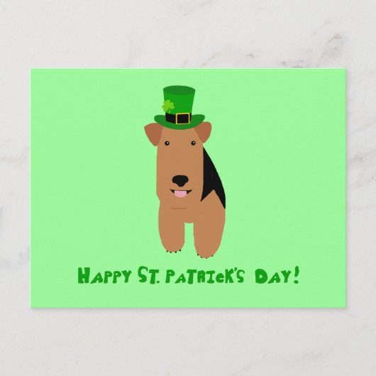 Welsh Terrier St. Patrick's Day Postcard Postkarte (Vorderseite)