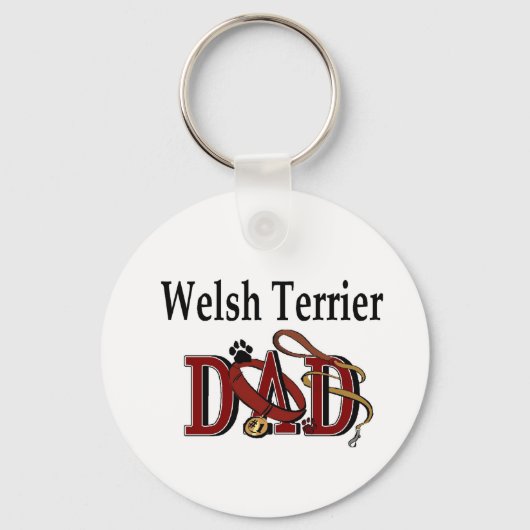 Welsh Terrier Vater Geschenke Schlüsselanhänger (Vorderseite)