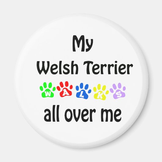 Welsh Terrier Walks Design Magnet (Vorne)