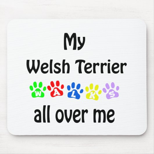 Welsh Terrier Walks Design Mousepad (Vorne)
