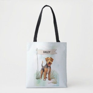 Welsh Terrier Wasserfarbe Personalisierter Hund Tasche