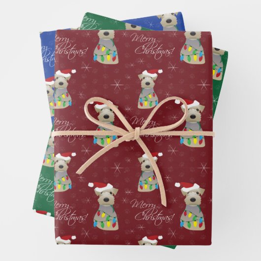 Welsh Terrier Weihnachtsbaum Prints Verschiedene F Geschenkpapier Set (Beispiel)