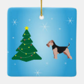 Welsh Terrier Weihnachtsdekoration Keramikornament (Rückseite)
