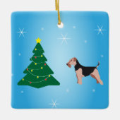Welsh Terrier Weihnachtsdekoration Keramikornament (Vorderseite)