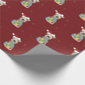 Welsh Terrier Weihnachtswrapping Paper Geschenkpapier (Ecke)