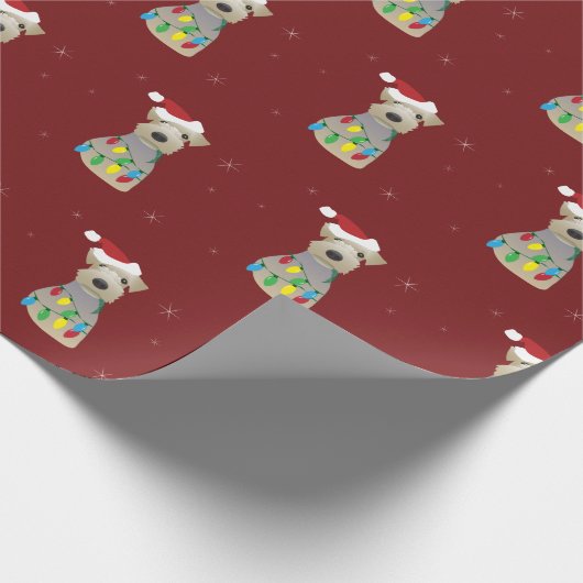 Welsh Terrier Weihnachtswrapping Paper Geschenkpapier (Ecke)