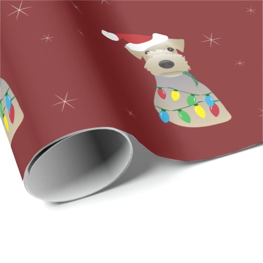 Welsh Terrier Weihnachtswrapping Paper Geschenkpapier (Rolleneckpunkt)