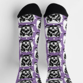 Welsh Terrier Welppy Lila Dots Theme Socken (Oben)