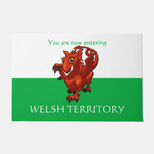 Welsh Territory Little Baby Red Dragon Cartoon Fußmatte