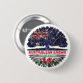 Welsh Wales Australian Australia Tree Roots Flag Button (Vorne & Hinten)