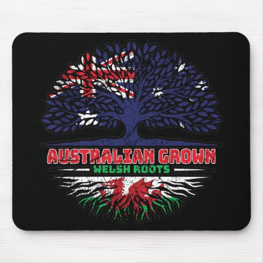 Welsh Wales Australian Australia Tree Roots Flag Mousepad (Vorne)