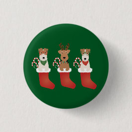Welsh Wire Fox Terrier Dogs Weihnachten Button