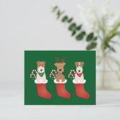 Welsh Wire Fox Terrier Dogs Weihnachten Postkarte (Stehend Vorderseite)