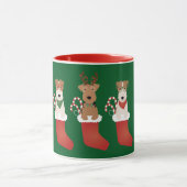 Welsh Wire Fox Terrier Dogs Weihnachten Tasse (Zentrum)