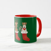 Welsh Wire Fox Terrier Dogs Weihnachten Tasse (VorderseiteRechts)