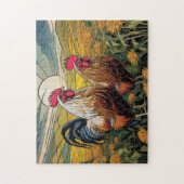 Welsommerroster in der Morgendämmerung Puzzle (Vertikal)