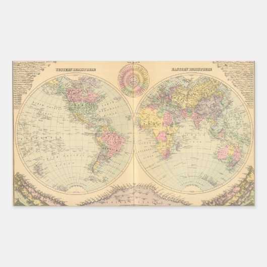 Welt 10 rechteckiger aufkleber (Vorderseite)