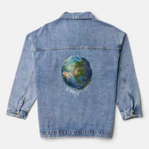 Welt 13 Planeten, Universum, dritter Planet, globa Jeansjacke