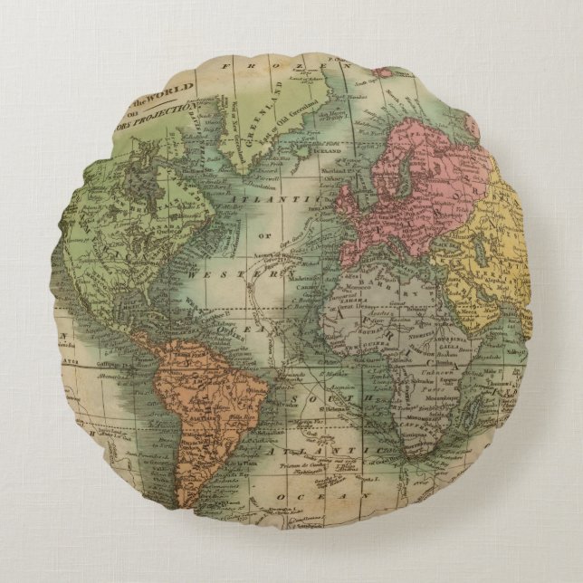 Welt 4 rundes kissen (Vorderseite)