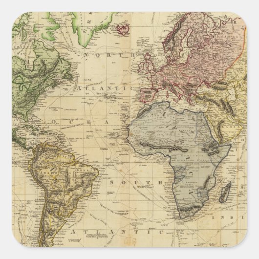 Welt 5 quadratischer aufkleber (Vorderseite)