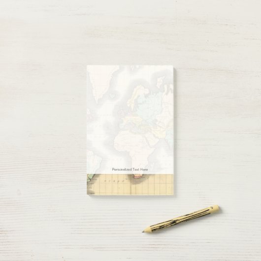 Welt 6 post-it klebezettel (Auf Schreibtisch)