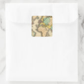 Welt 6 quadratischer aufkleber (Tasche)