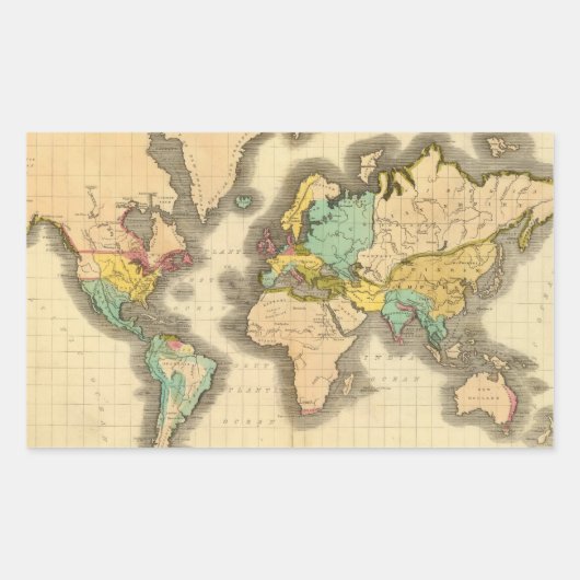 Welt 6 rechteckiger aufkleber (Vorderseite)