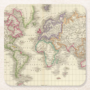 Welt 9 rechteckiger pappuntersetzer