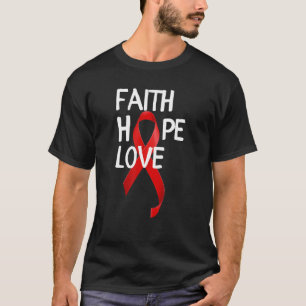 Welt Aids Day Faith Hope Liebe Red Ribbon T-Shirt