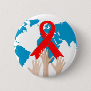 Welt-Aids-Tag-Bewusstsein am 1. Dezember Button