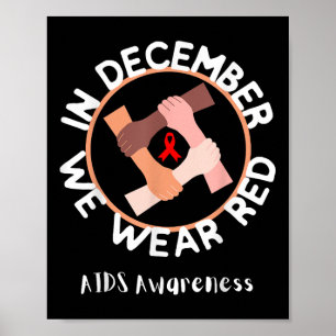 Welt-Aids-Tag im Dezember Wir tragen Red Awareness Poster