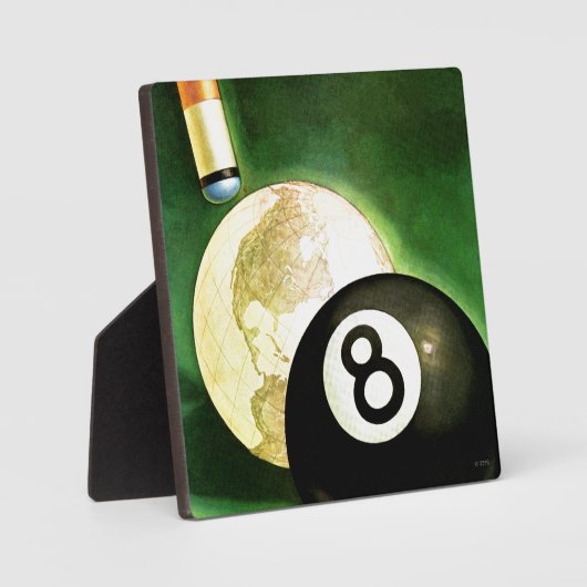 Welt als Cue Ball Fotoplatte (Vorderseite)