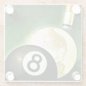 Welt als Cue Ball Glasuntersetzer (Rückseite)