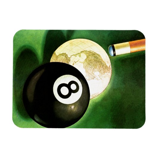 Welt als Cue Ball Magnet (Horizontal)