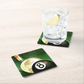 Welt als Cue Ball Rechteckiger Pappuntersetzer (Vor Ort)