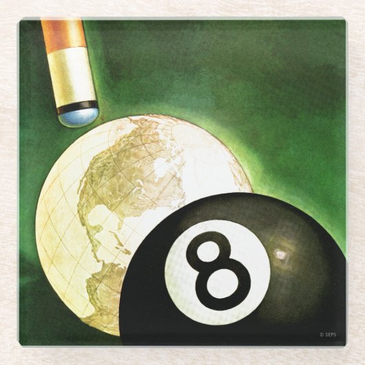 Welt als Spielball Glasuntersetzer (Vorderseite)