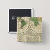 Welt als zwei Hemisphären Button (Vorne & Hinten)