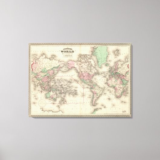 Welt auf der Projektion von Mercator Leinwanddruck (Vorderseite)