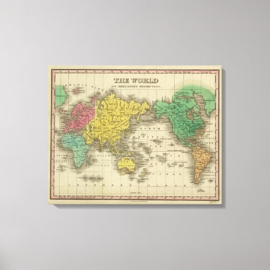 Welt auf der Projektion von Mercator Leinwanddruck (Vorderseite)