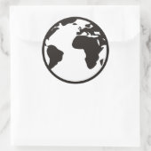 Welt B/W Runder Aufkleber (Tasche)