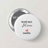 Welt beste Mutter, frohen Muttertag Oma namheart Button (Vorne & Hinten)