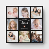 Welt Beste Tante 8 Foto Collage Pink Herz Fotoplatte (Vorderseite)