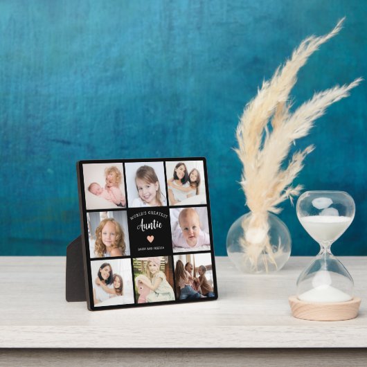 Welt Beste Tante 8 Foto Collage Pink Herz Fotoplatte (InSitu)