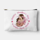 Welt besten Mama, rosa Drehbuch niedlich chic Mütt Zubehörtasche (Vorderseite)