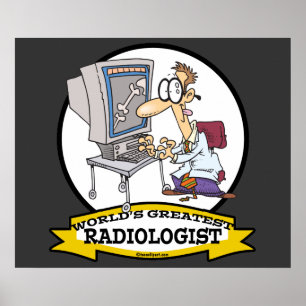 WELT BESTER RADIOLOGE MÄNNER CARTOON POSTER