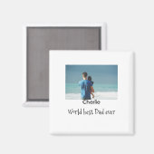 welt bester vater jemals foto name datum einfach v magnet (Vorderseite/Rückseite)