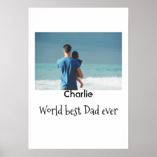 welt bester vater jemals foto name datum einfach v poster